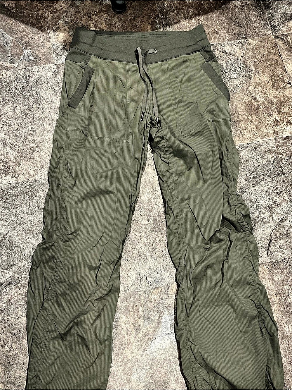 Lululemon Dance Studio Mid-Rise Pant Green Striped